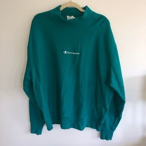 Champion Teal Mockneck Sweatshirt